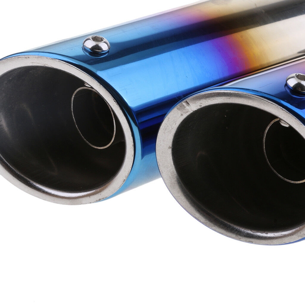 62 mm Exhaust Tips Stainless Steel Car Exhaust Tailpipe Double Slanted  Outlet Tailpipe Colour Blue : : Automotive