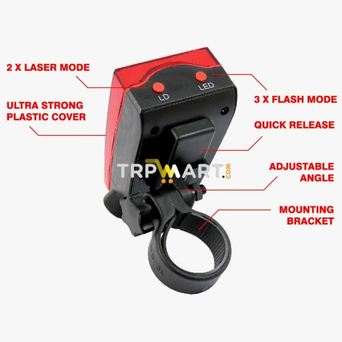 Laser Lane LED Bike Light Bicycle Safety Night Cycle Red Beam Lamp Rear Front