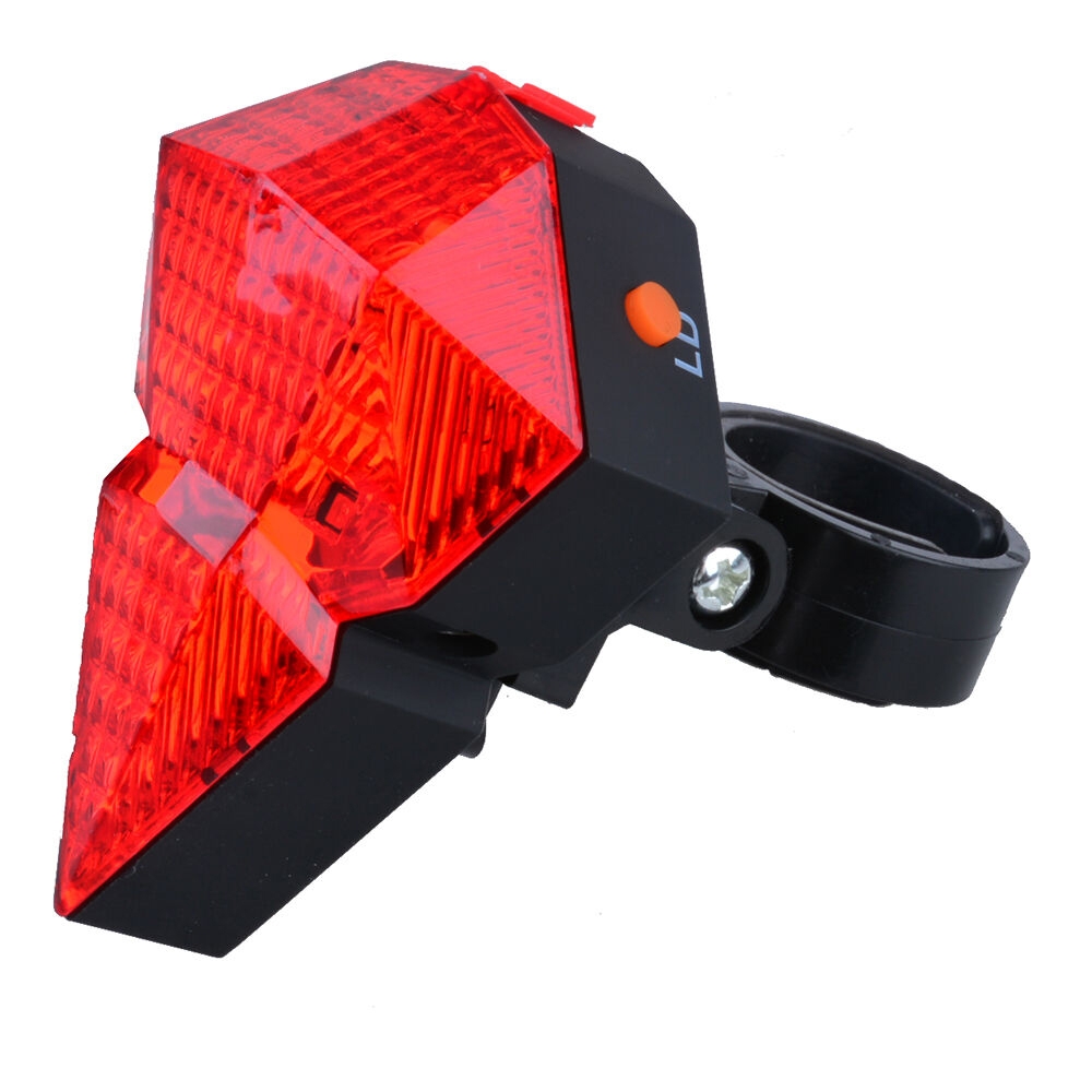 Rechargeable Diamond Shape 8 LED & 2 Laser Tail Light with 6 Flash Mode, Weatherproof Bicycle Bike Rear Tail Safety Warning, Flashing Lamp Light