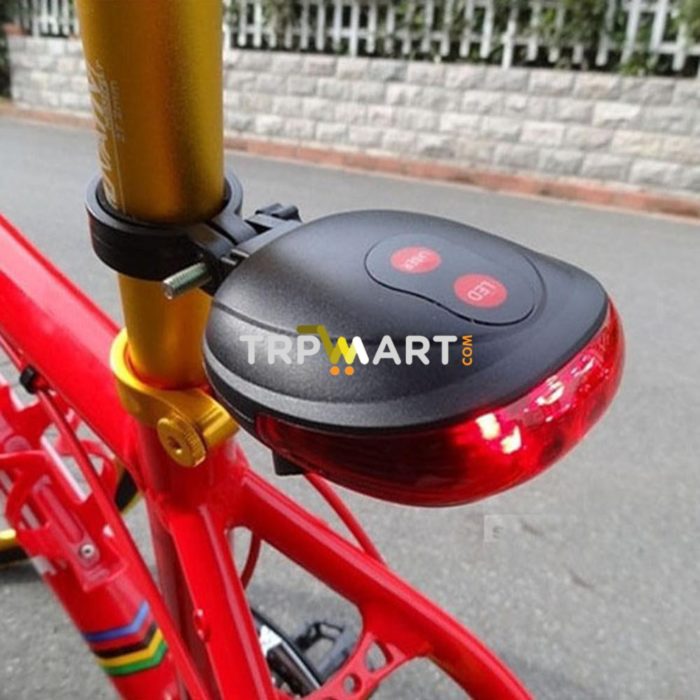 Bicycle Red 2Laser Beam 5 LED Cycling Rear Tail Warning Lamp Light Mount Holder