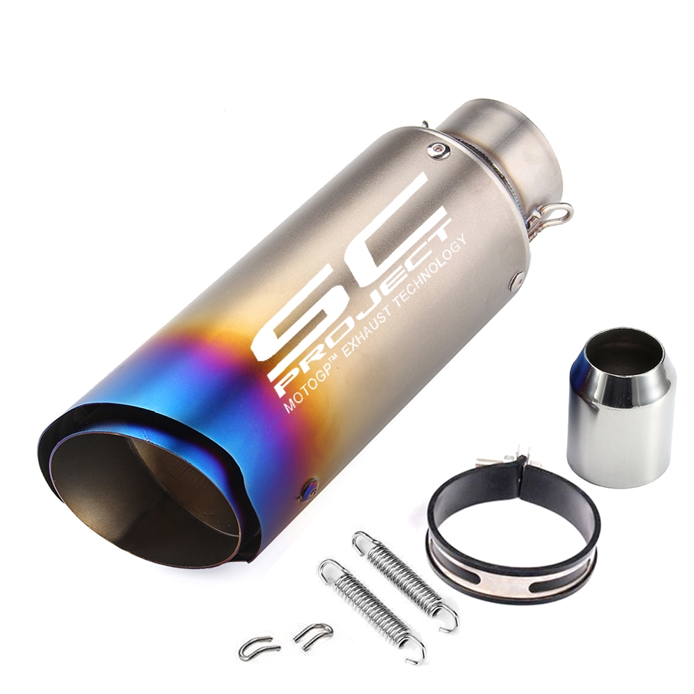 Universal SC Project Multicolour Double Cut Exhaust Silencer, 36-51 mm Muffler Pipe for all Bikes/ Motorcycle