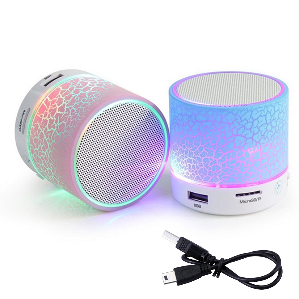 Mini S10 Bluetooth Speaker, Wireless LED Bluetooth Speaker with FM TF Card and Lights for All Android and Smartphones (Assorted Colour)