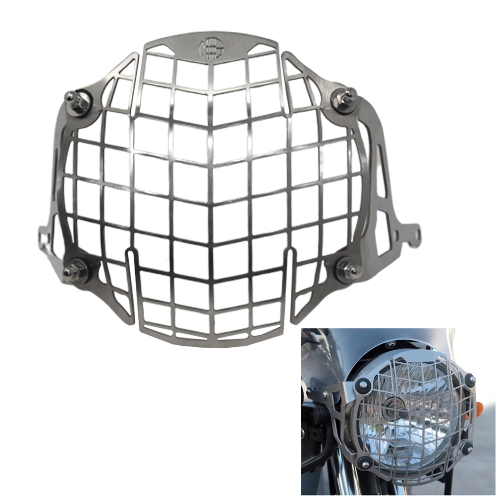 Square Design Headlight Grill for Royal Enfield Motorcycle, Headlight Grill Jali Cover for Royal Enfield Motorcycle/ Bike (Stainless Steel)